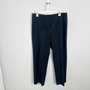 Lafayette 148 Black Virgin Wool Blend Straight Leg Career Pants 10 Quiet Luxury